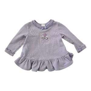 Vintage 1990s Y2k Purple Lavender Ruffled Peplum Sweatshirt